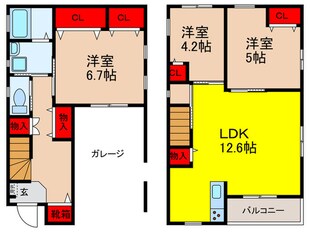 アペル戸建貸家の物件間取画像